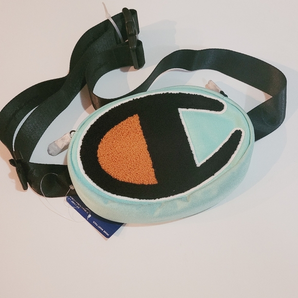 CHAMPION OVERSIZE BLACK C LOGO FANNY PACK SHOULDER BAG MINT GREEN WAIST BAG - Picture 1 of 5